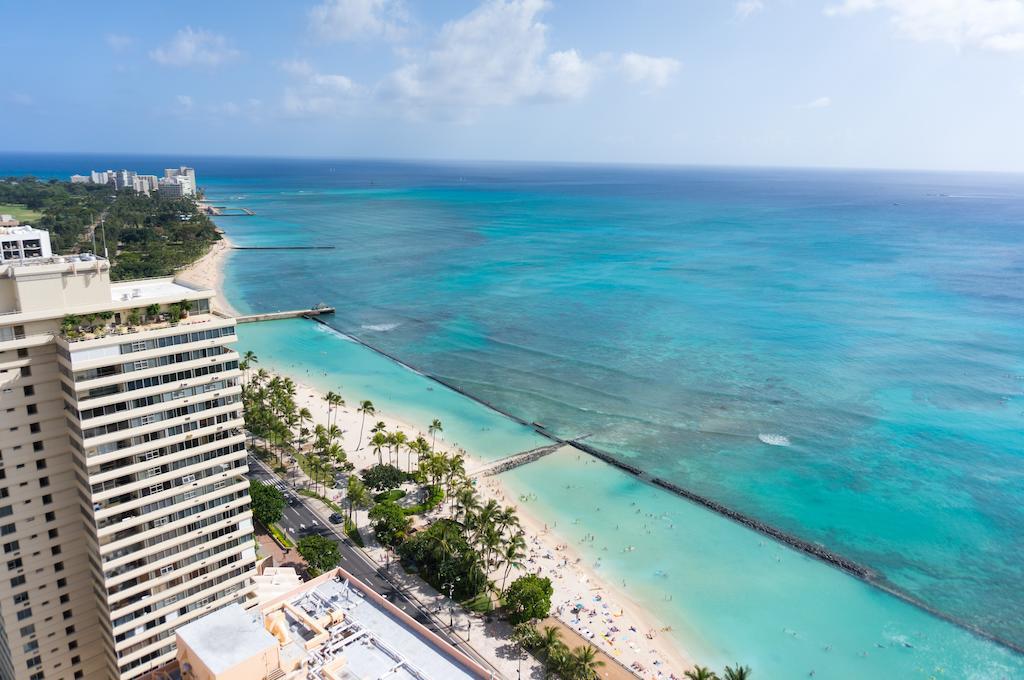 Aston Waikiki Beach Tower Honolulu Kültér fotó Aerial view of Waikiki